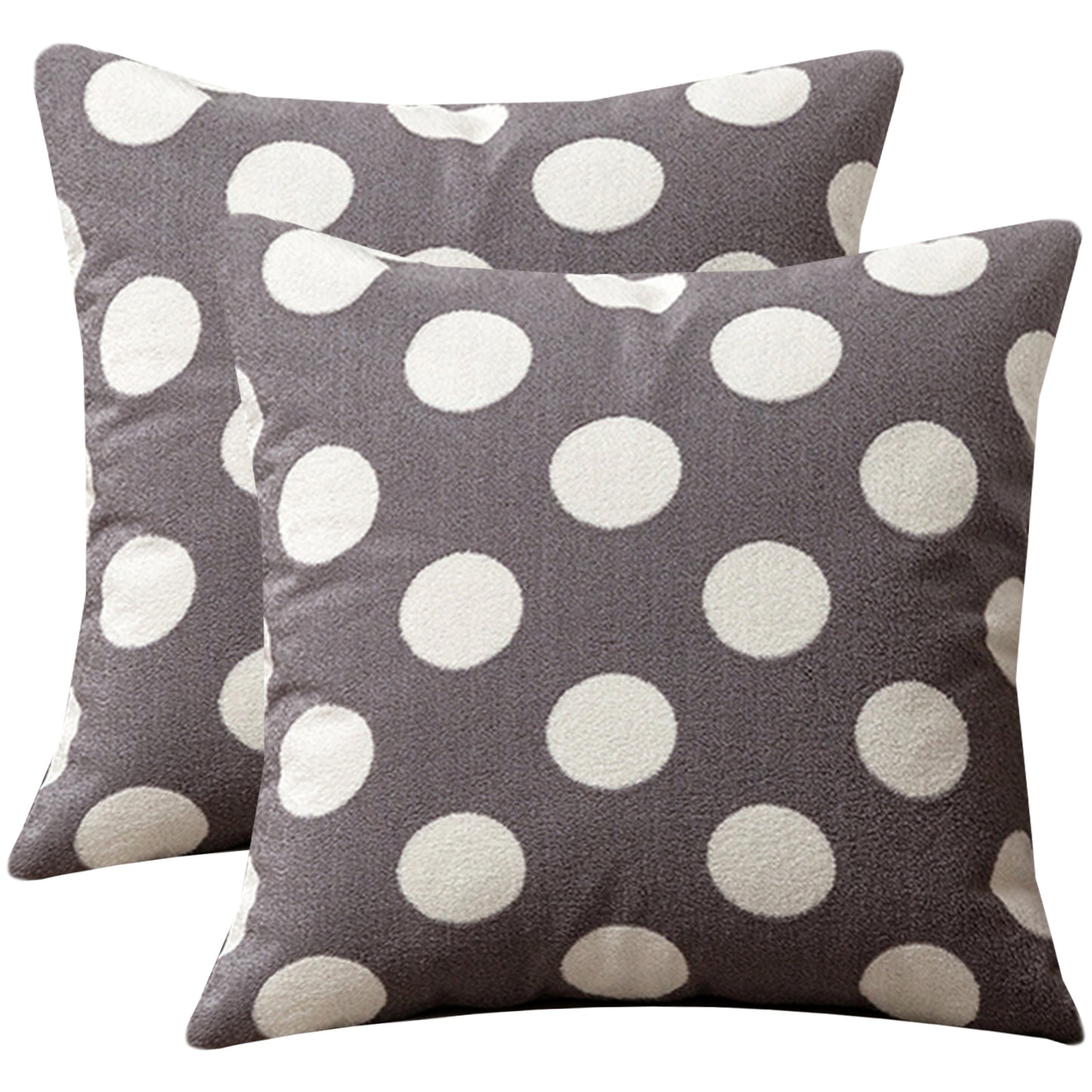 Polka Dots Throw Pillow Covers 18x18 inch Set of 2 Bohemian Farmhouse Decorative Cushion Covers