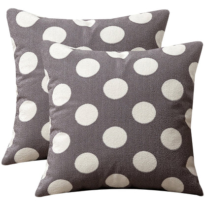 Polka Dots Throw Pillow Covers 18x18 inch Set of 2 Bohemian Farmhouse Decorative Cushion Covers