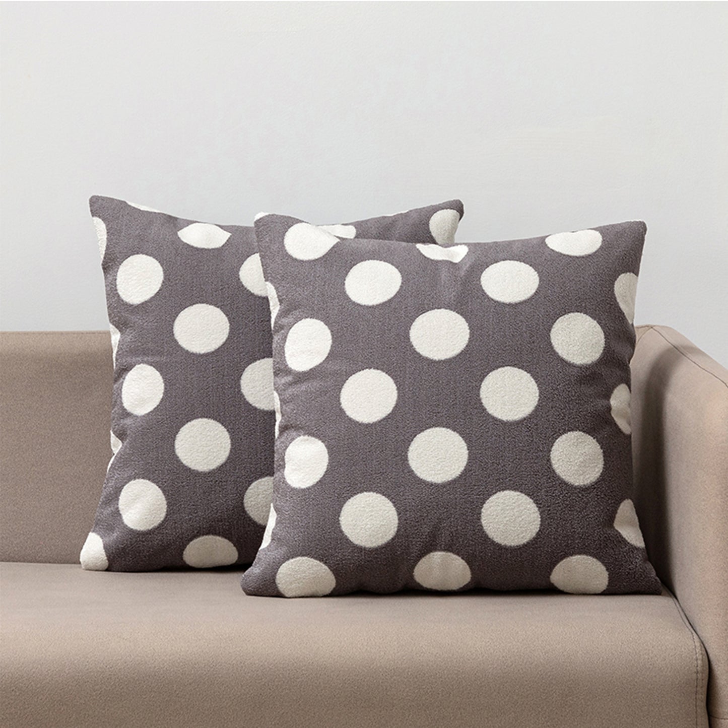 Polka Dots Throw Pillow Covers 18x18 inch Set of 2 Bohemian Farmhouse Decorative Cushion Covers