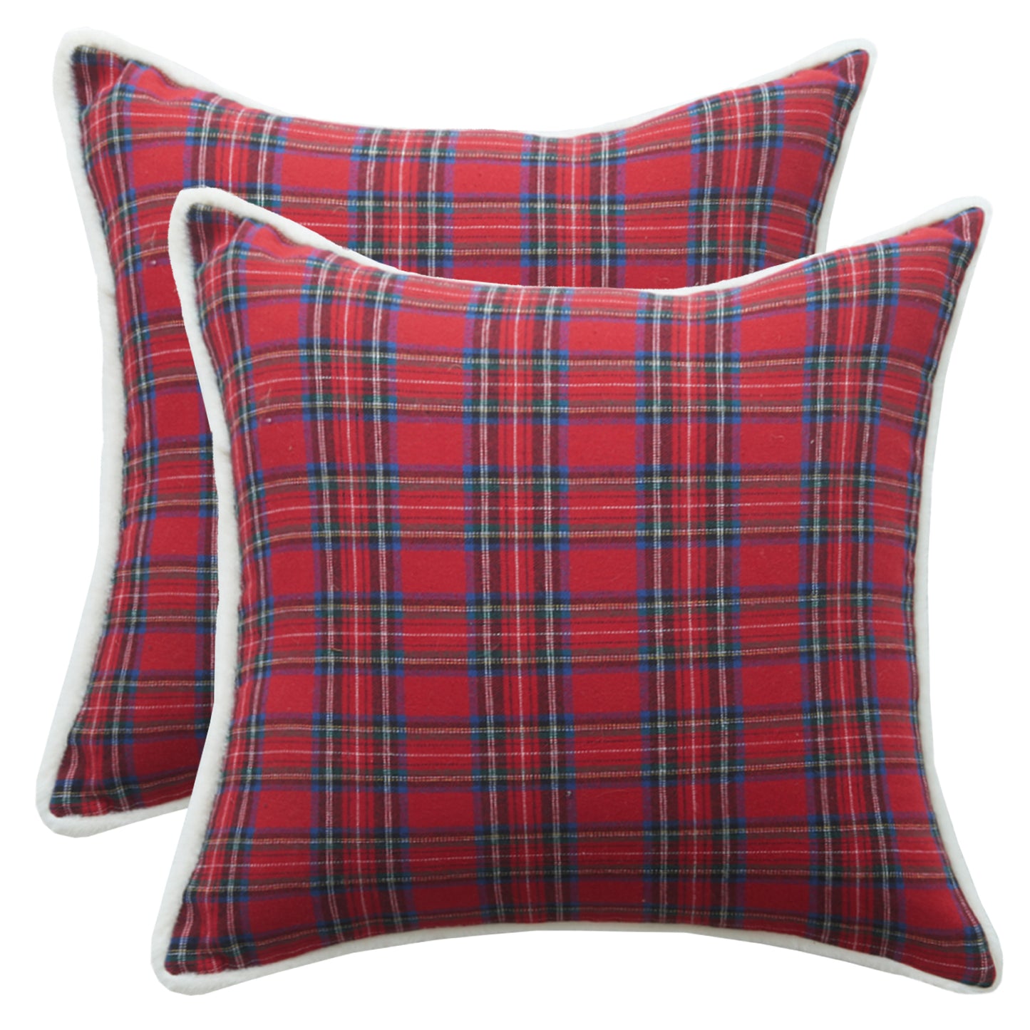 Plaid Pillow Covers Set of 2 Christmas Tartan Cushion Covers for Christmas Bedroom Decor