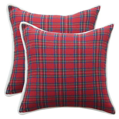 Plaid Pillow Covers Set of 2 Christmas Tartan Cushion Covers for Christmas Bedroom Decor