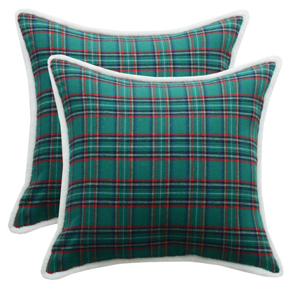 Plaid Pillow Covers Set of 2 Christmas Tartan Cushion Covers for Christmas Bedroom Decor
