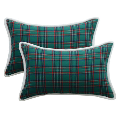 Plaid Pillow Covers Set of 2 Christmas Tartan Cushion Covers for Christmas Bedroom Decor