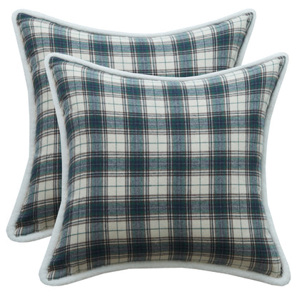 Plaid Pillow Covers Set of 2 Christmas Tartan Cushion Covers for Christmas Bedroom Decor