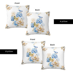 Floral throw pillow covers 18x18 Set of 2 for sofa couch and living room decor