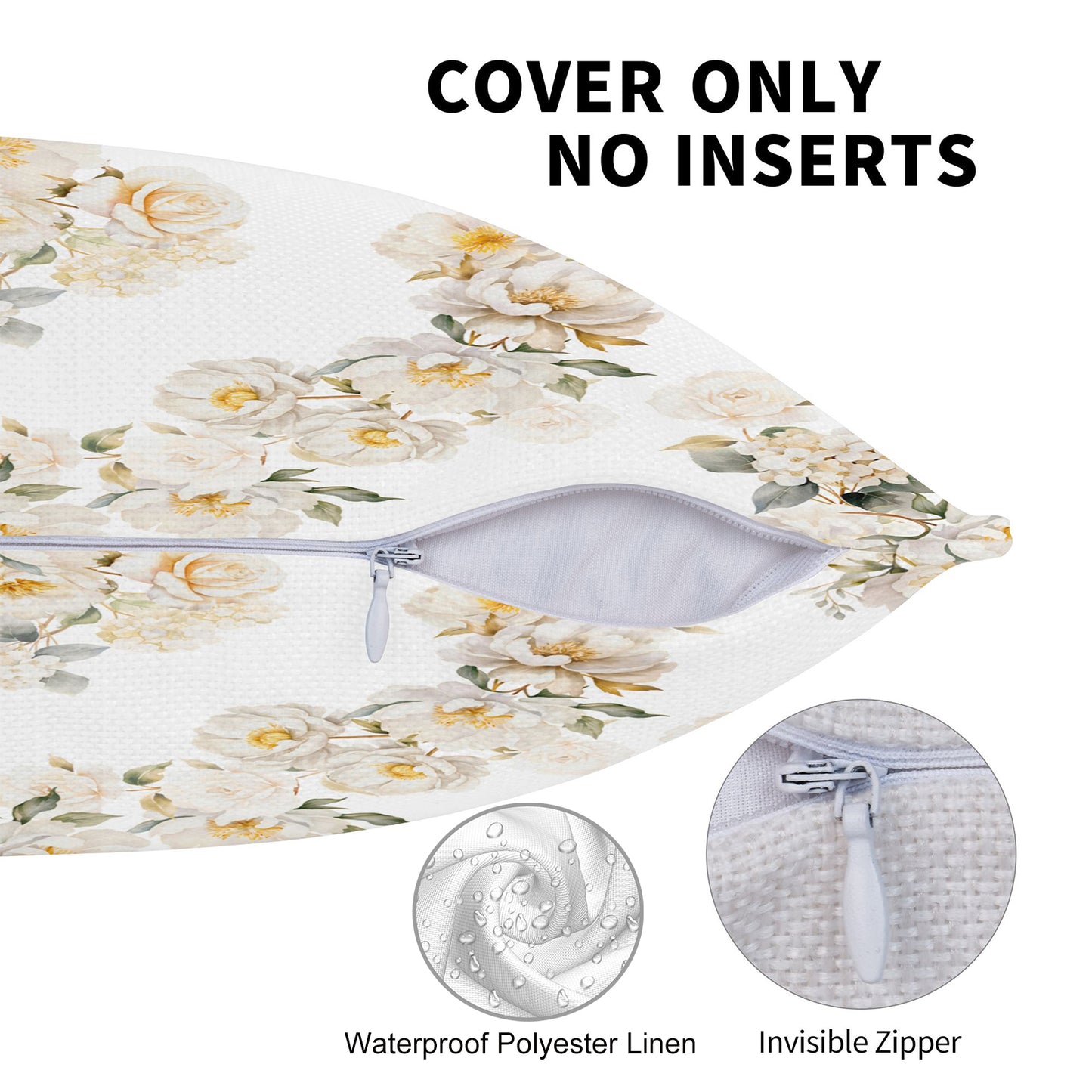 HOSTECCO Spring Outdoor Pillow Covers Set of 2, Blue Bird and Hydrangea Waterproof Throw Pillows, Floral Cushion Covers for Summer Patio Balcony Sofa