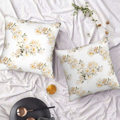 HOSTECCO Spring Outdoor Pillow Covers Set of 2, Blue Bird and Hydrangea Waterproof Throw Pillows, Floral Cushion Covers for Summer Patio Balcony Sofa