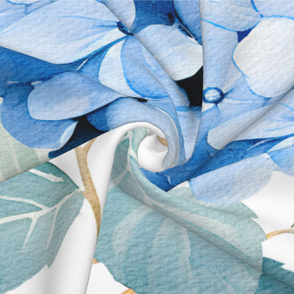 HOSTECCO Spring Outdoor Pillow Covers Set of 2, Blue Bird and Hydrangea Waterproof Throw Pillows, Floral Cushion Covers for Summer Patio Balcony Sofa