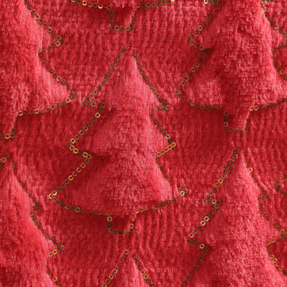 Christmas Tree Table Runner Winter Holiday Fur Decor for Kitchen Party Wedding Dining Table