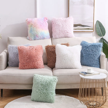 CSCXH, Faux Fur Pillow Covers 16x16 inch Fluffy Pillow Cases Plush Cushion Covers for Sofa Couch