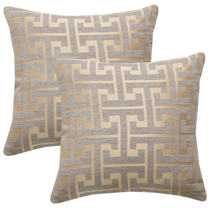 CJCGXGY，HOSTECCO Chenille Jacquard Pillow Covers Geometric Striped Pillow Case for Couch Bed