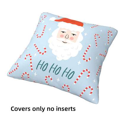 HOSTECCO Red Green Christmas Cushion Covers 45x45 cm Set of 4 Santa Winter Holiday Cushion Cases Retro Xmas Snowman Decorative Pillow Cases for Couch Living Room