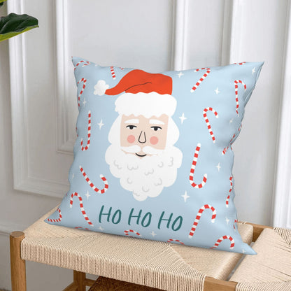 HOSTECCO Red Green Christmas Cushion Covers 45x45 cm Set of 4 Santa Winter Holiday Cushion Cases Retro Xmas Snowman Decorative Pillow Cases for Couch Living Room