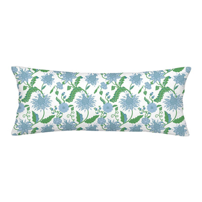 Block Print Floral Long Lumbar Pillow Covers, 14x36 Inch — Floral 1
