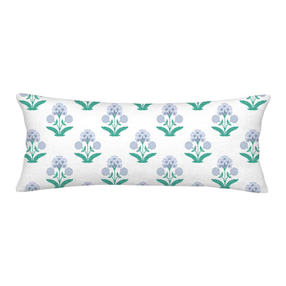 Block Print Floral Long Lumbar Pillow Covers, 14x36 Inch — Floral 10