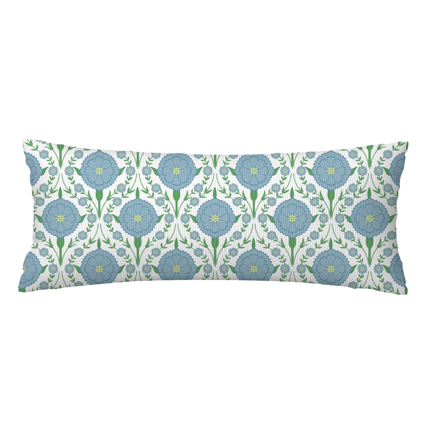 Block Print Floral Long Lumbar Pillow Covers, 14x36 Inch — Floral 2