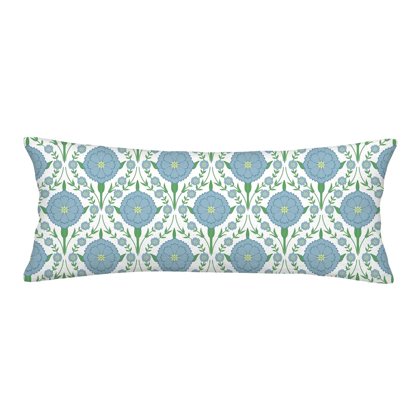 Block Print Floral Long Lumbar Pillow Covers, 14x36 Inch — Floral 2