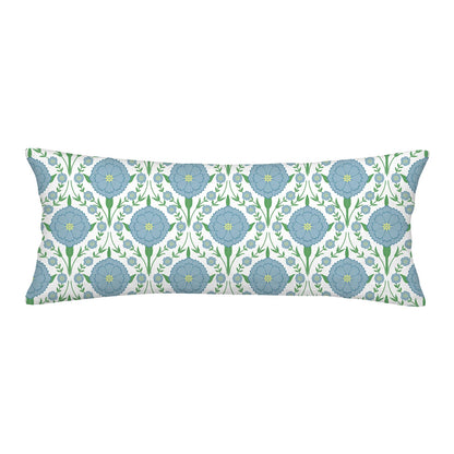 Block Print Floral Long Lumbar Pillow Covers, 14x36 Inch — Floral 2