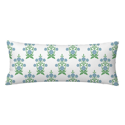 Block Print Floral Long Lumbar Pillow Covers, 14x36 Inch — Floral 3