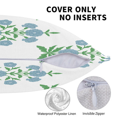 Block Print Floral Long Lumbar Pillow Covers, 14x36 Inch — Floral 3