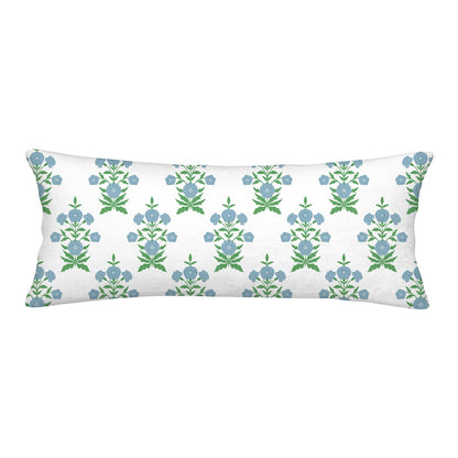 Block Print Floral Long Lumbar Pillow Covers, 14x36 Inch — Floral 3