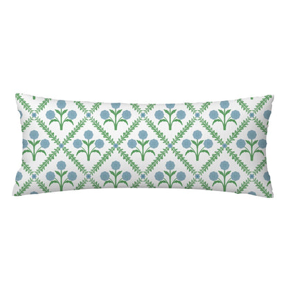 Block Print Floral Long Lumbar Pillow Covers, 14x36 Inch — Floral 4