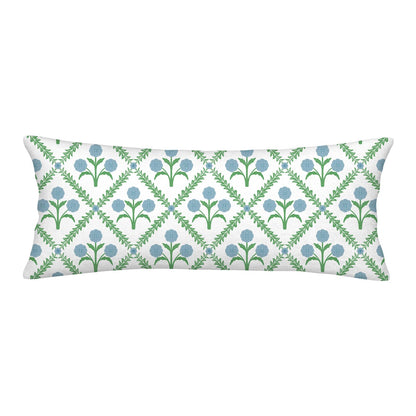 Block Print Floral Long Lumbar Pillow Covers, 14x36 Inch — Floral 4