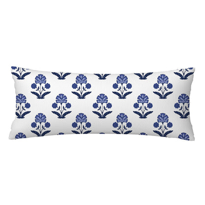 Block Print Floral Long Lumbar Pillow Covers, 14x36 Inch — Floral 5