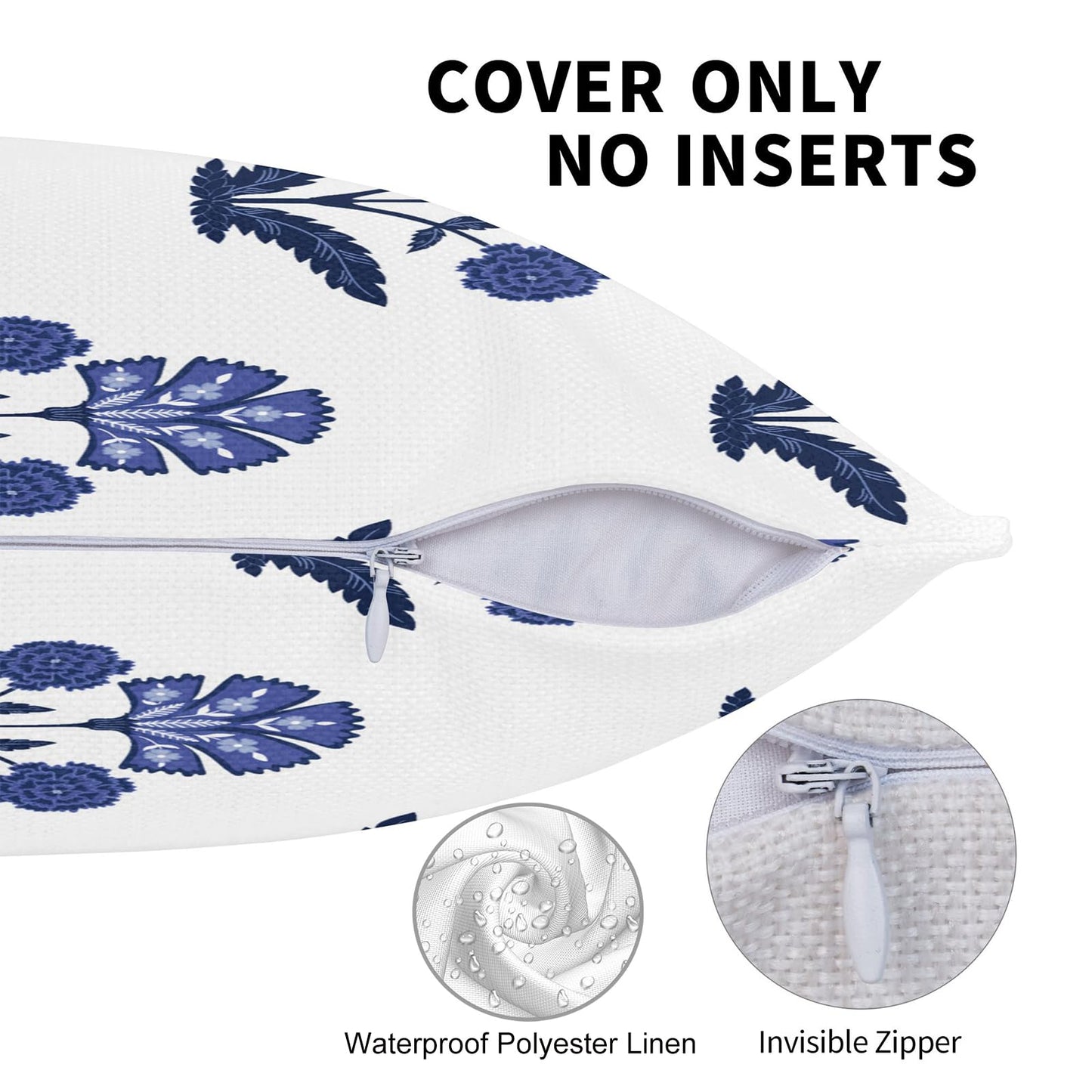 Block Print Floral Long Lumbar Pillow Covers, 14x36 Inch — Floral 5