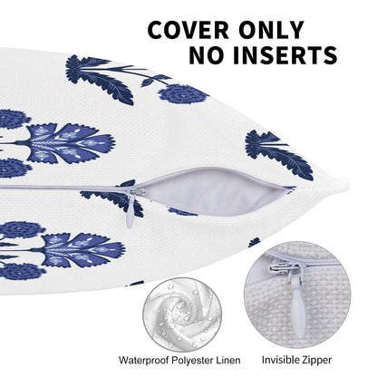 Block Print Floral Long Lumbar Pillow Covers, 14x36 Inch — Floral 5