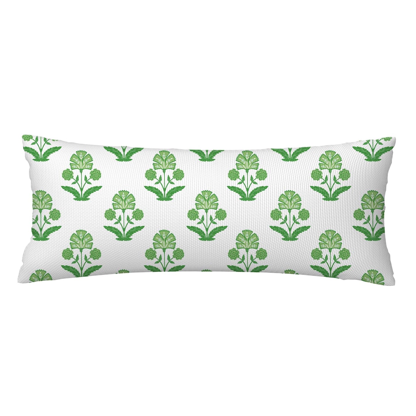 Block Print Floral Long Lumbar Pillow Covers, 14x36 Inch — Floral 6