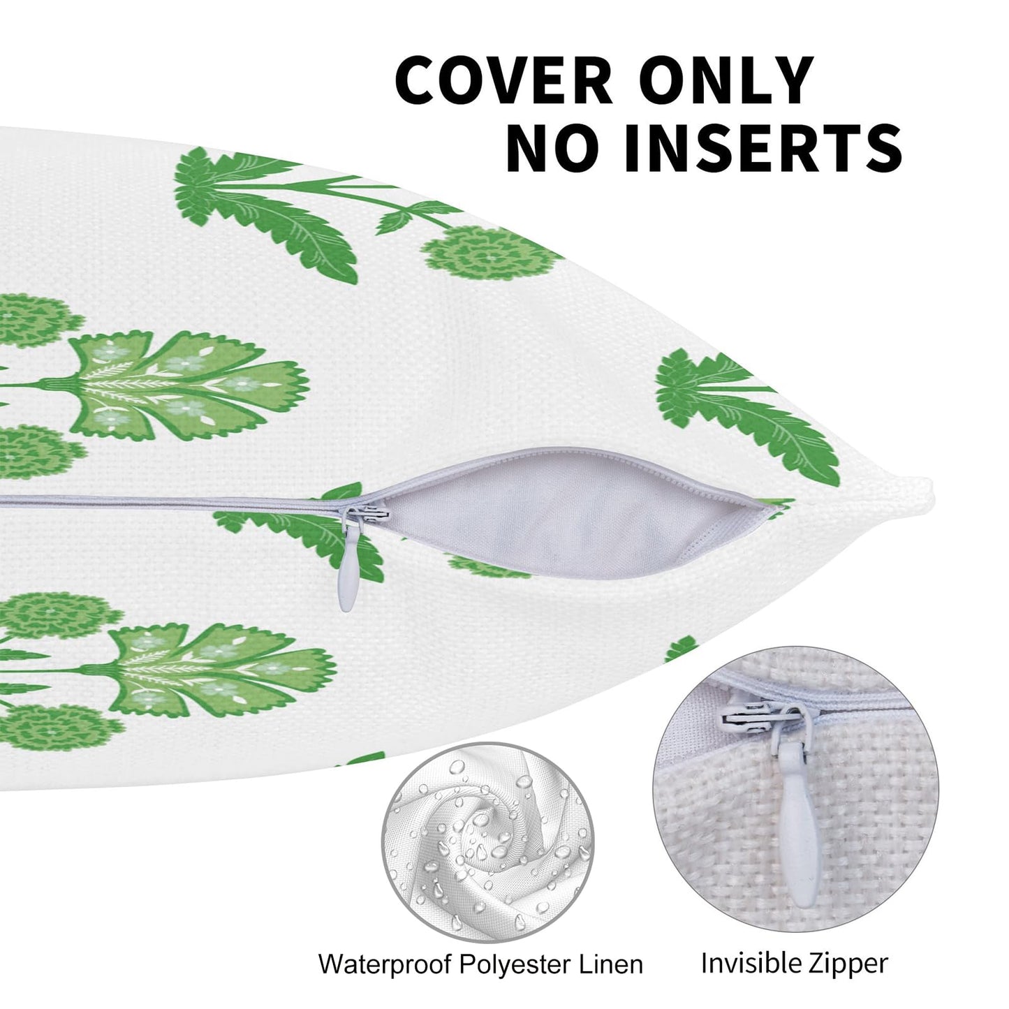 Block Print Floral Long Lumbar Pillow Covers, 14x36 Inch — Floral 6