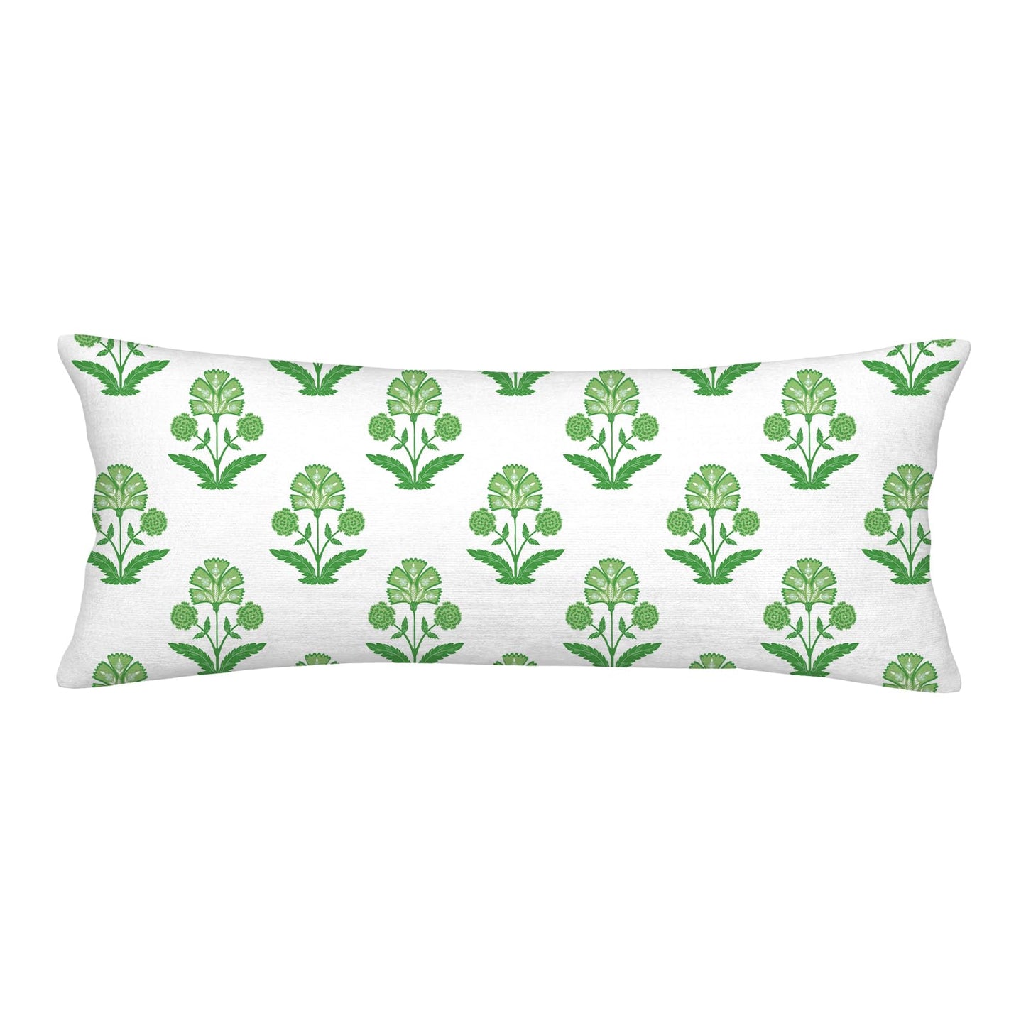 Block Print Floral Long Lumbar Pillow Covers, 14x36 Inch — Floral 6