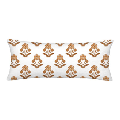 Block Print Floral Long Lumbar Pillow Covers, 14x36 Inch — Floral 7