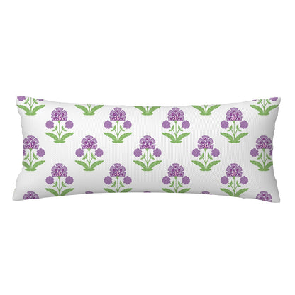 Block Print Floral Long Lumbar Pillow Covers, 14x36 Inch — Floral 8