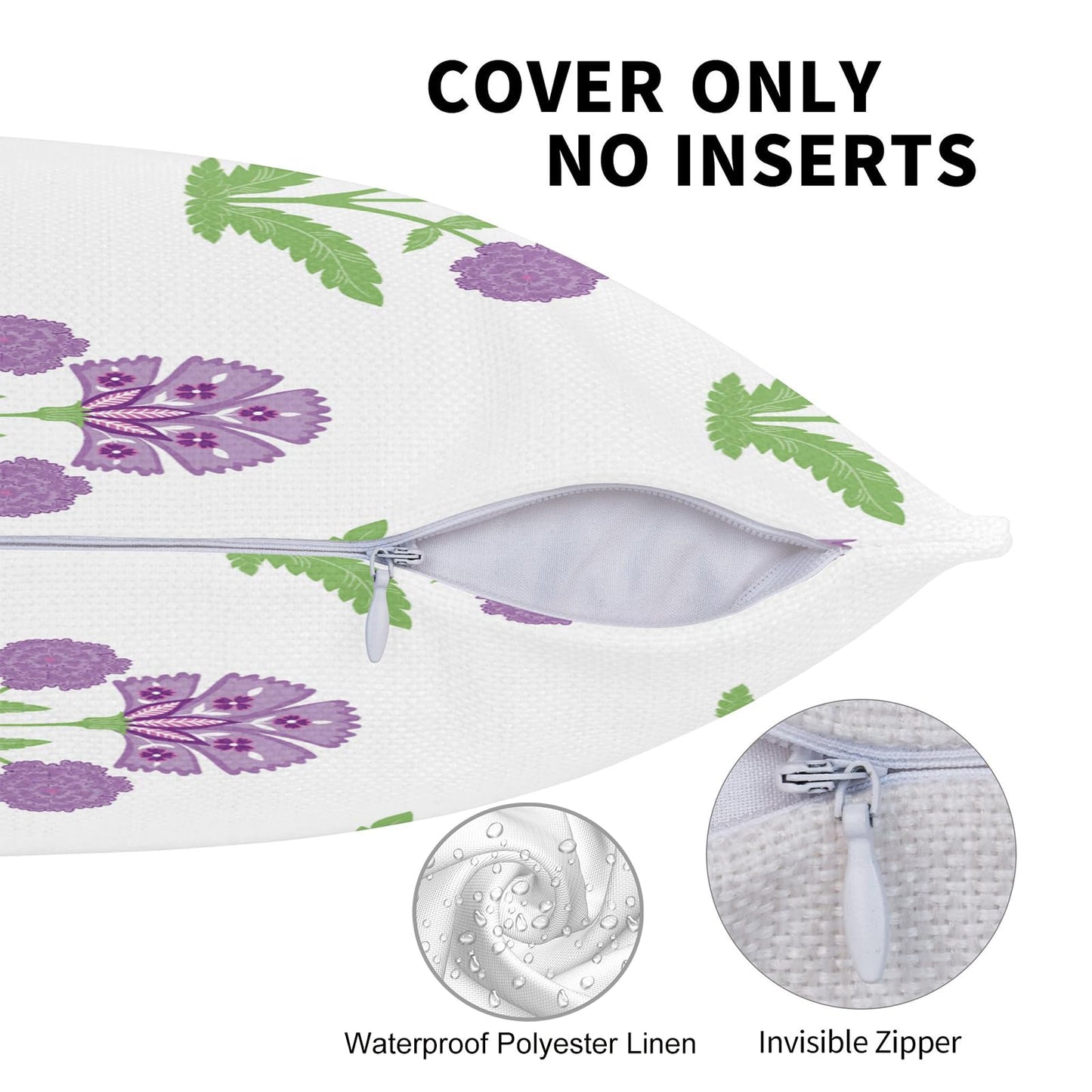 Block Print Floral Long Lumbar Pillow Covers, 14x36 Inch — Floral 8