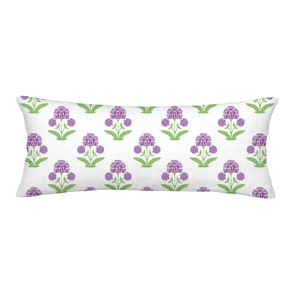 Block Print Floral Long Lumbar Pillow Covers, 14x36 Inch — Floral 8