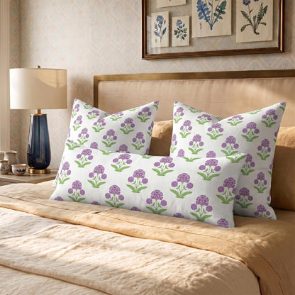 Block Print Floral Long Lumbar Pillow Covers, 14x36 Inch — Floral 8