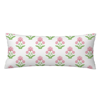 Block Print Floral Long Lumbar Pillow Covers, 14x36 Inch — Floral 9