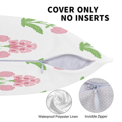 Block Print Floral Long Lumbar Pillow Covers, 14x36 Inch — Floral 9