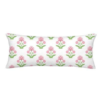 Block Print Floral Long Lumbar Pillow Covers, 14x36 Inch — Floral 9