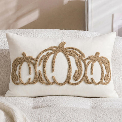Tufted Pumpkin Fall Pillow Covers, Set of 2 — Khaki