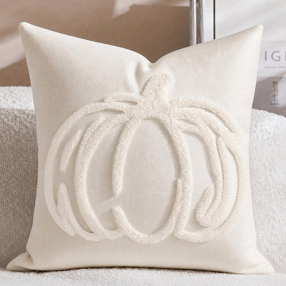 Tufted Pumpkin Fall Pillow Covers, Set of 2 — Ivory White