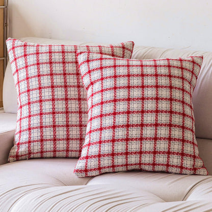 Christmas Plaid Pillow Covers — Red and White Plaid