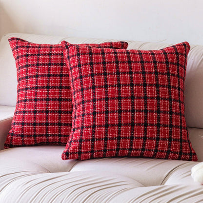 Christmas Plaid Pillow Covers — Red and Black Plaid