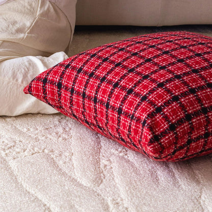 Christmas Plaid Pillow Covers — Red and Black Plaid