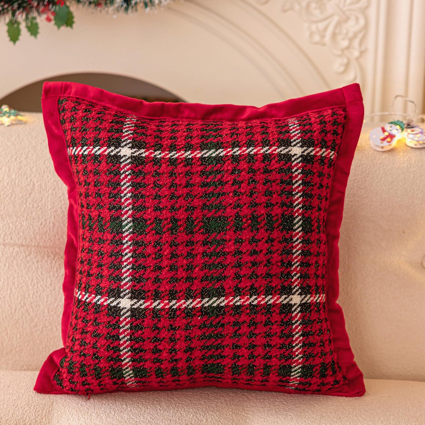 Christmas Plaid Pillow Covers — Red and Green Plaid