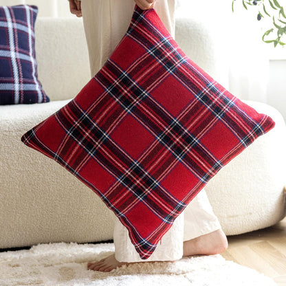 Christmas Plaid Pillow Covers — Red and Blue Plaid