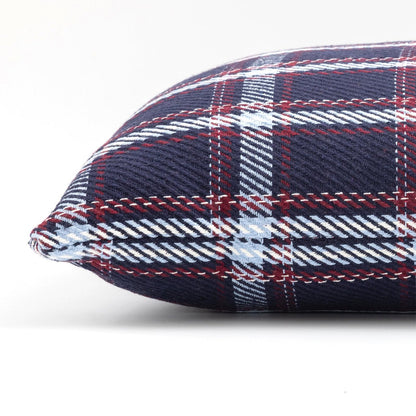 Christmas Plaid Pillow Covers — Navy Blue and Red Plaid