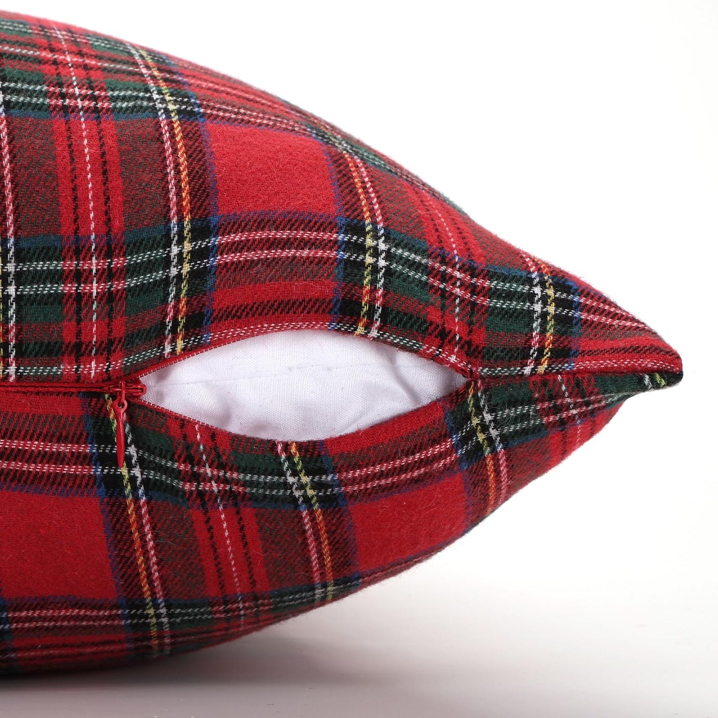 Christmas Tartan Plaid Pillow Covers, Set of 2 — Red Green Plaid
